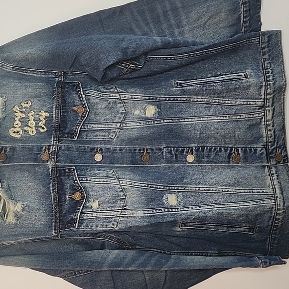 Sandrine Rose by Free People boys dont cry distressed jean jacket size m… - Picture 3 of 8